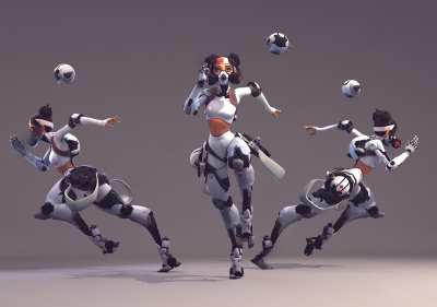 现代机器女孩3D模型下载